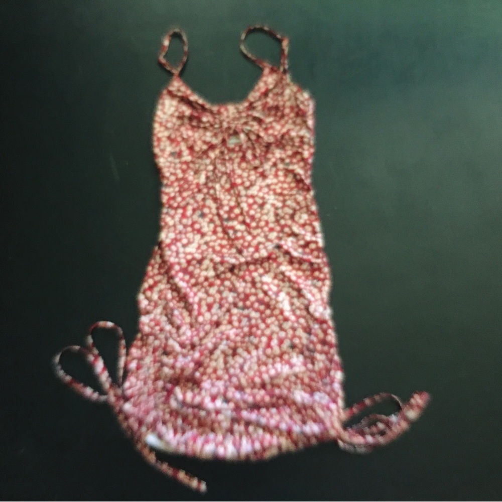 EUC Shein red flower dress XS